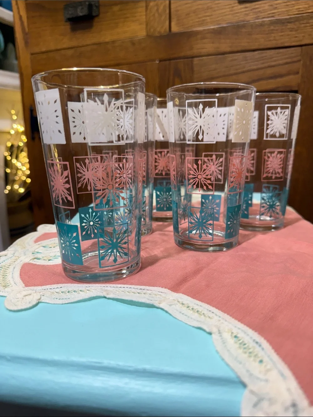 RARE set of ATOMIC STARBURST glasses tumblers